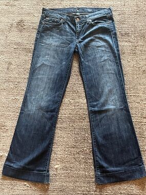 7 For All Mankind Women's Dark Blue Flare Jeans